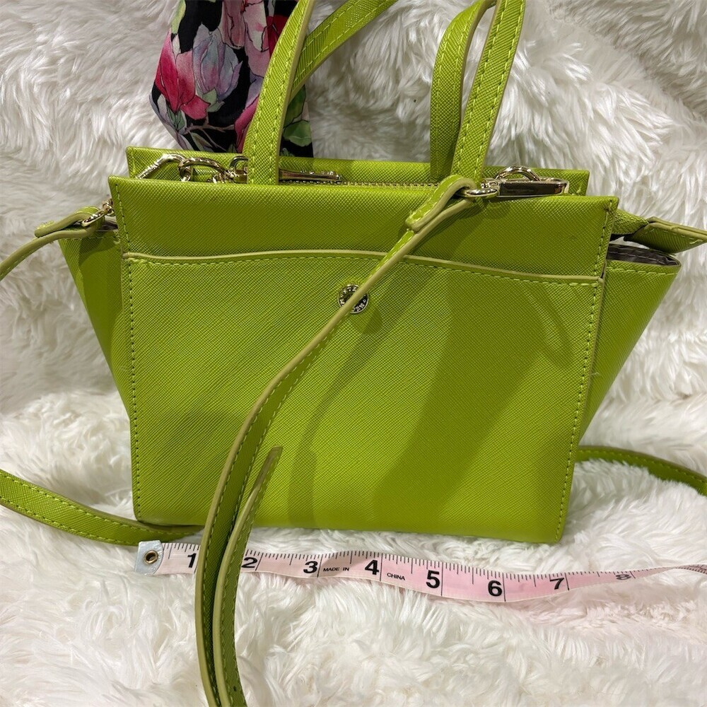 Steve Madden Satchel Bag Womens Mini Lime Green Crossbody Floral Scarf - Picture 1 of 10